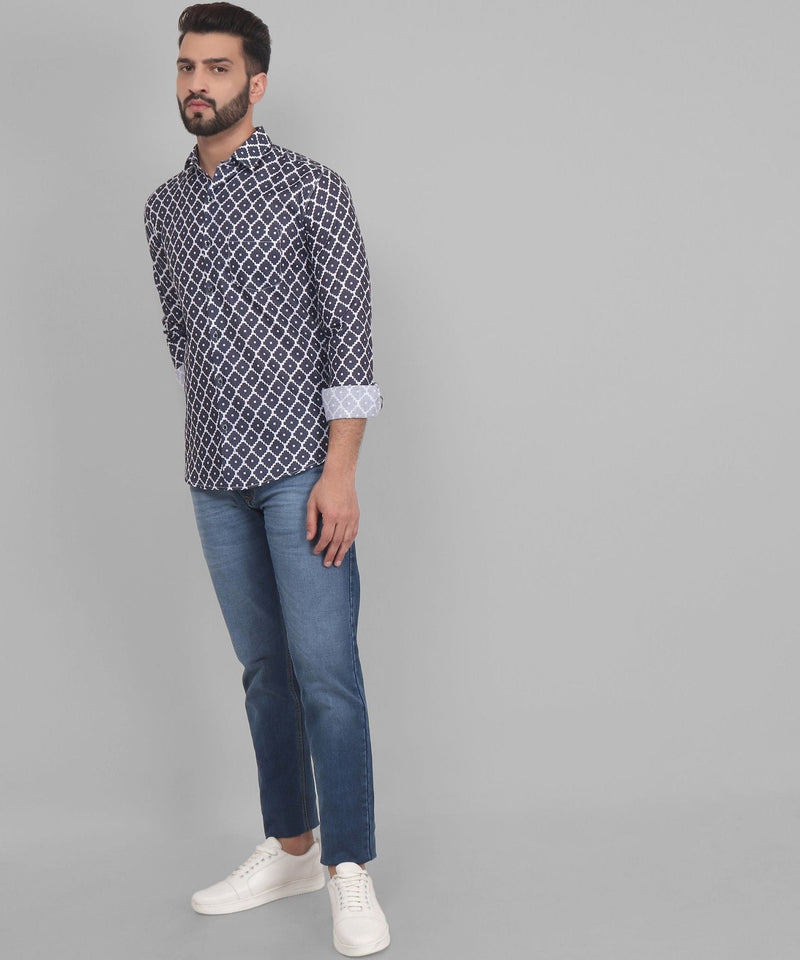 Urbanite Cotton Blend Printed Shirt for Men 3