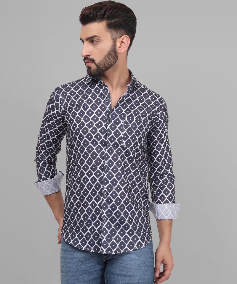 Urbanite Cotton Blend Printed Shirt for Men 4