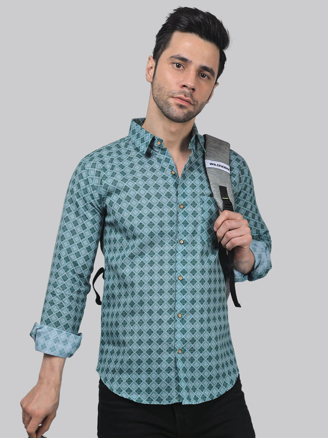 Vivacious Vibes Men's Printed Full Sleeve Casual Linen Shirt - TryBuy® USA🇺🇸