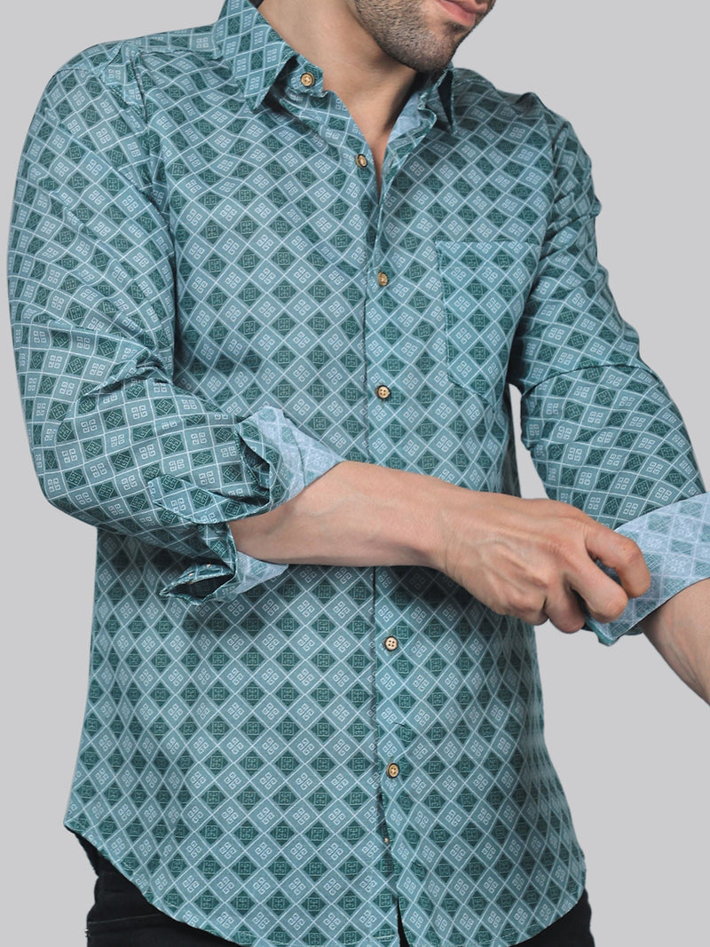 Vivacious Vibes Cotton Blend Printed Shirt for Men 1