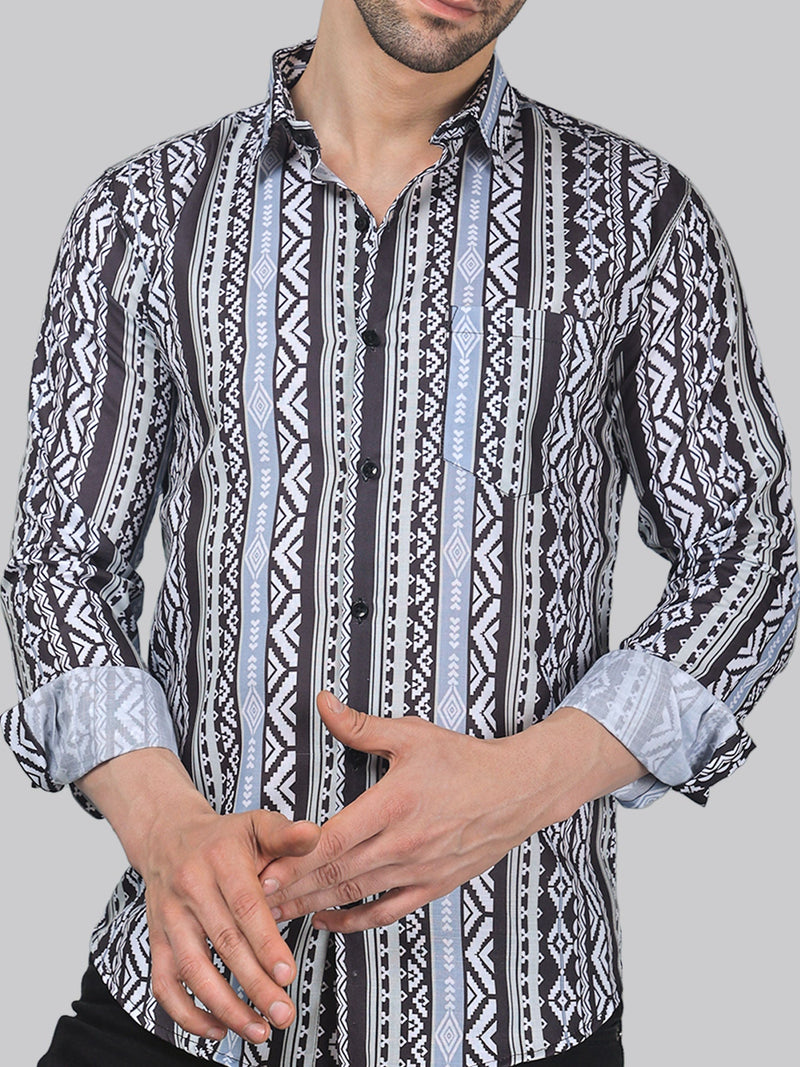 Whimsical Cotton Blend Printed Shirt for Men 1